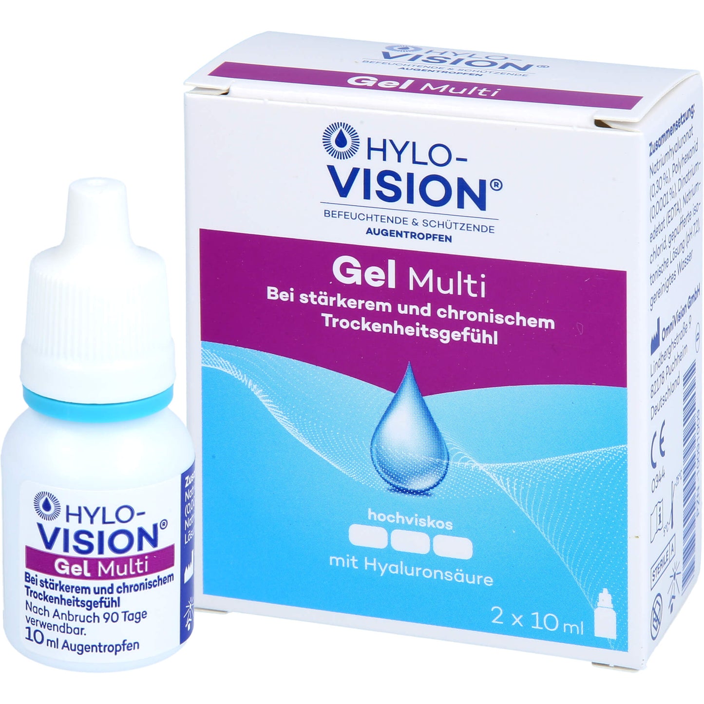 HYLO-VISION Gel Multi eye drops, 20 ml