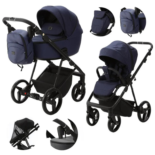 ADAMEX Combined stroller Blanc Standard Blue