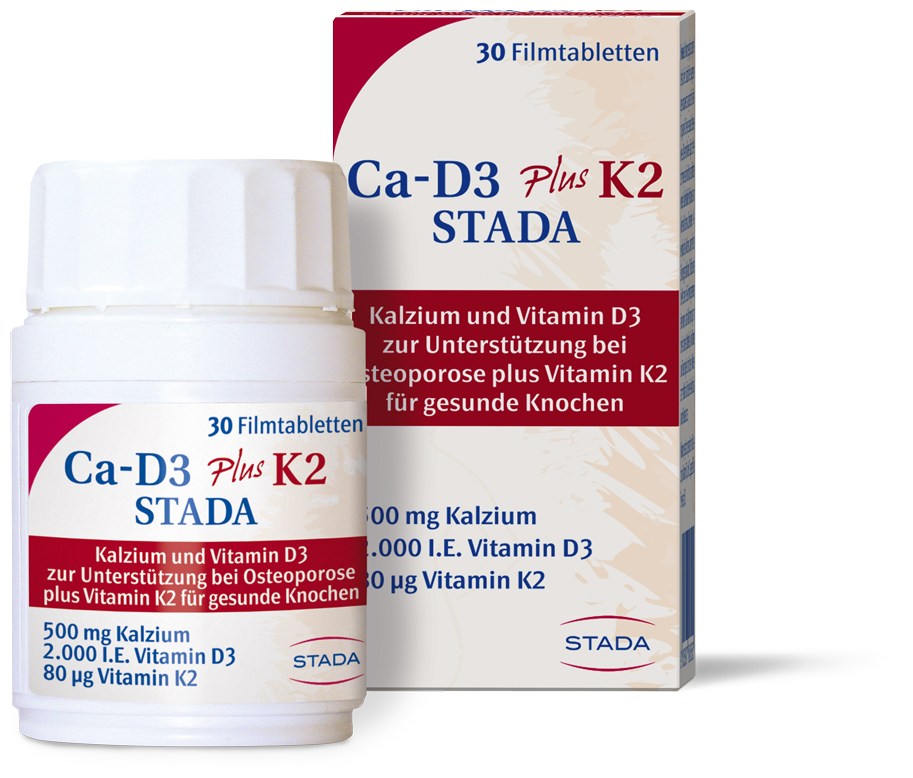 Ca-D3-Stada plus K2 - 30 film-coated tablets