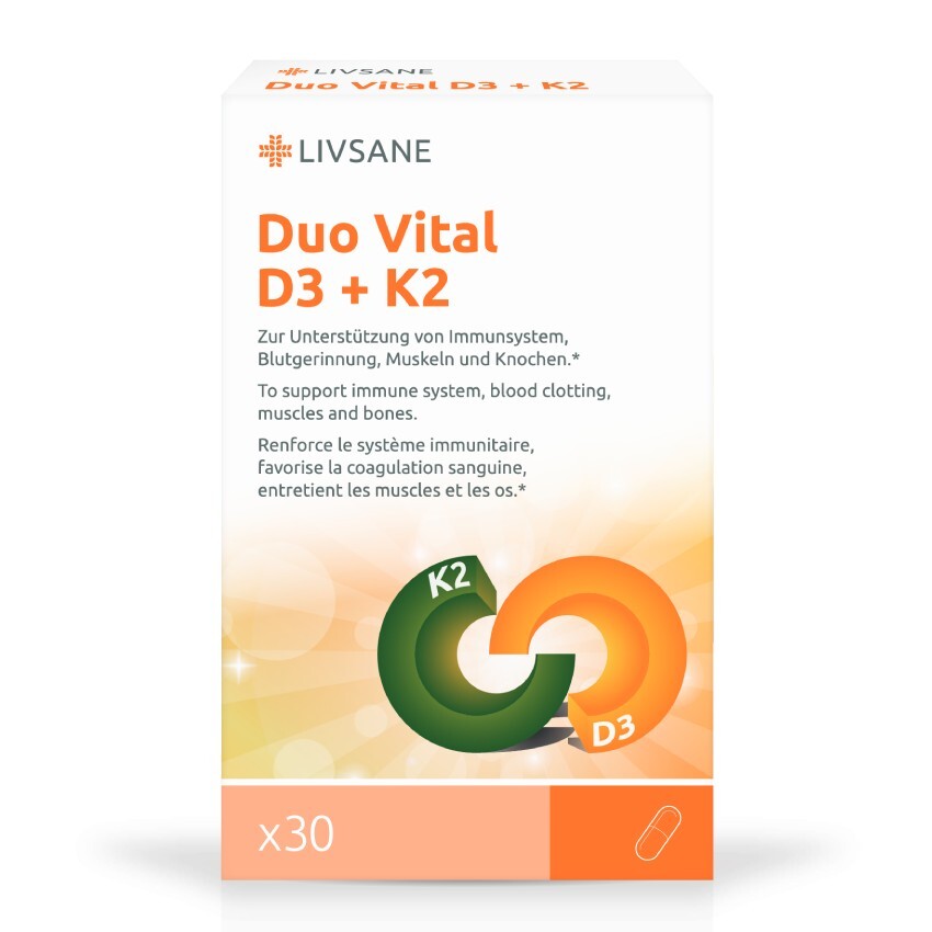 LIVSANE Duo Vital D3 + K2 - 30 capsules