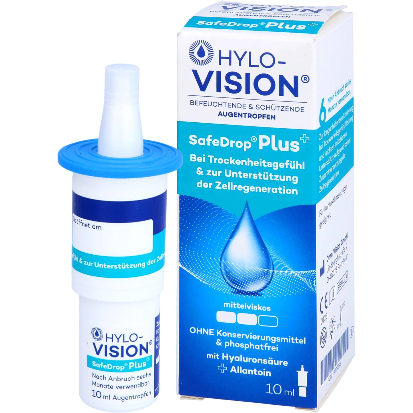 HYLO-VISION SafeDrop Plus moisturizing & protective eye drops, 10 ml