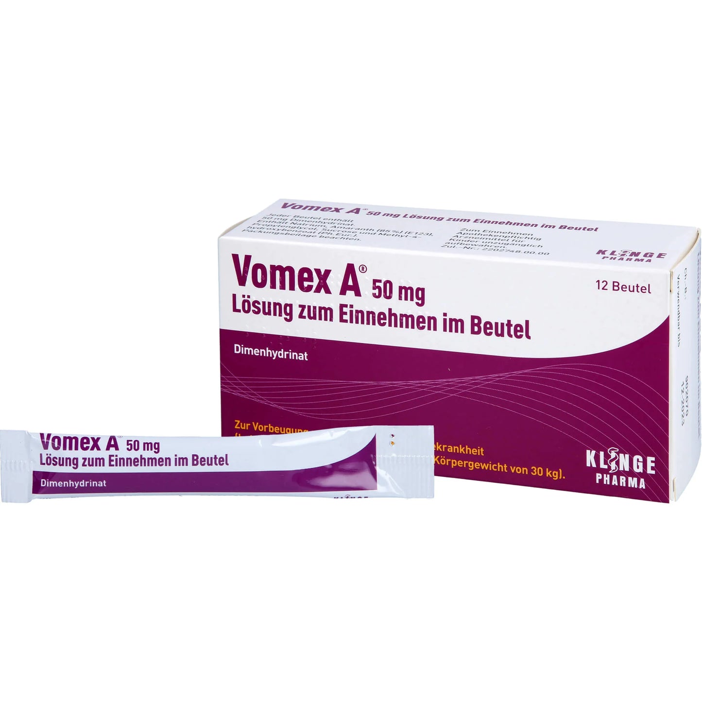 Vomex A 50 mg sachets for motion sickness, 12 sachets