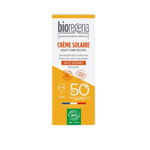 Bioregena Organic sunscreen balm for sensitive areas SPF50+; 40 ml