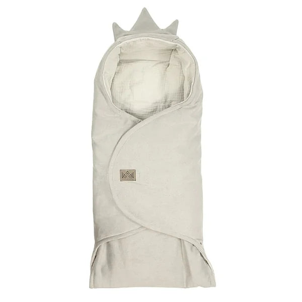 Little Elite Hooded swaddle blanket Royal Crown, 100 x 115 cm - gray