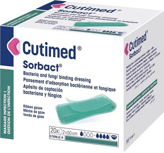 CUTIMED Sorbact Bacteria and Fungi binding dressing 2cm x 50cm 20 pcs CUTIMED Sorbact Bacteria and Fungi binding dressing 2cm x 50cm 20 pcs