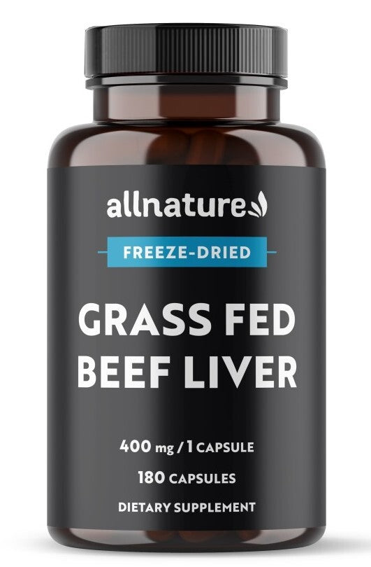 Allnature Grass Fed Beef Liver 180 capsules