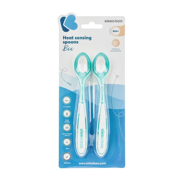 KikkaBoo heat sensing spoons mint 2 pcs