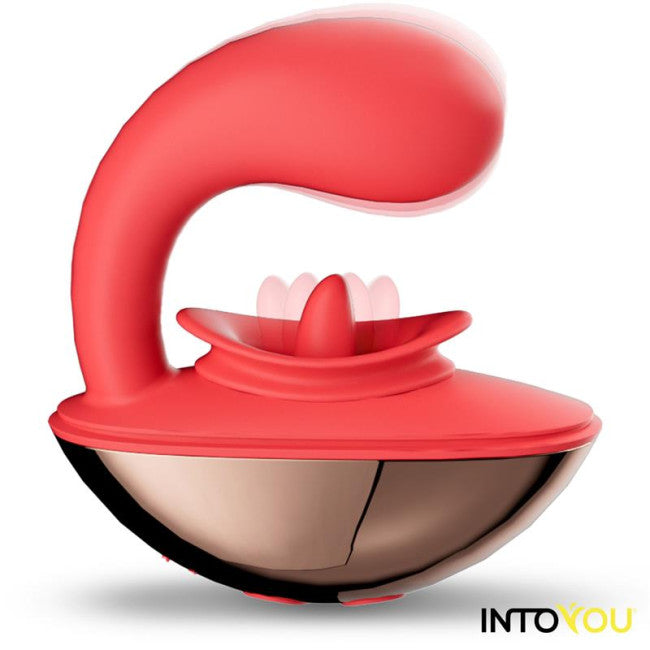 InToYou App Series Rondy Vibrating & Licking Tongue Stimulator with App Red