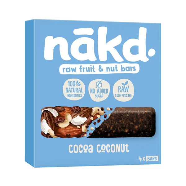 Nakd Cocoa Coconut RAW Fruit and Nut Bar with Coconut 4x35 g