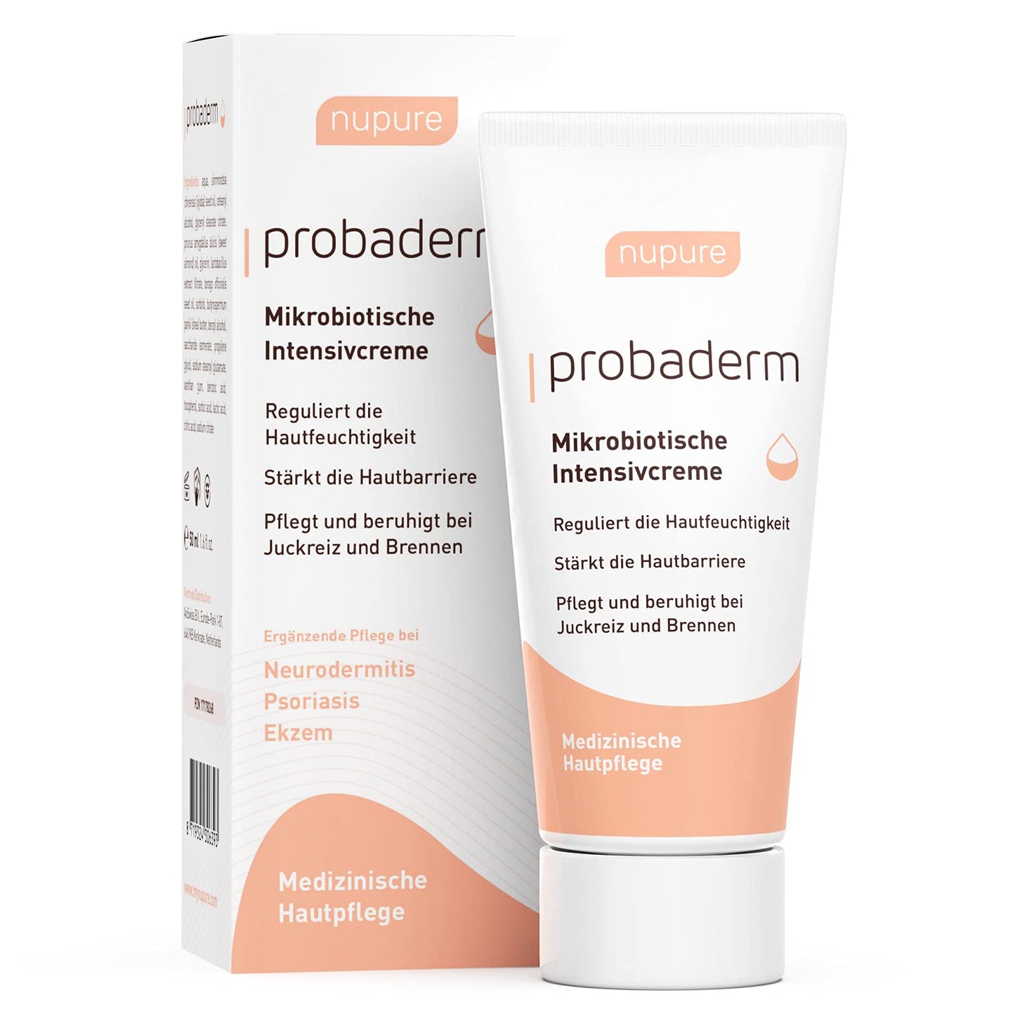Nupure® Probaderm 50 ml Anti Pimple Cream, Intensive Cream for Acne, Microbiotic for Itching, Redness, for Skin Flora, Acne Treatment and Complementary Care for Neurodermatitis, Psoriasis & Eczema
