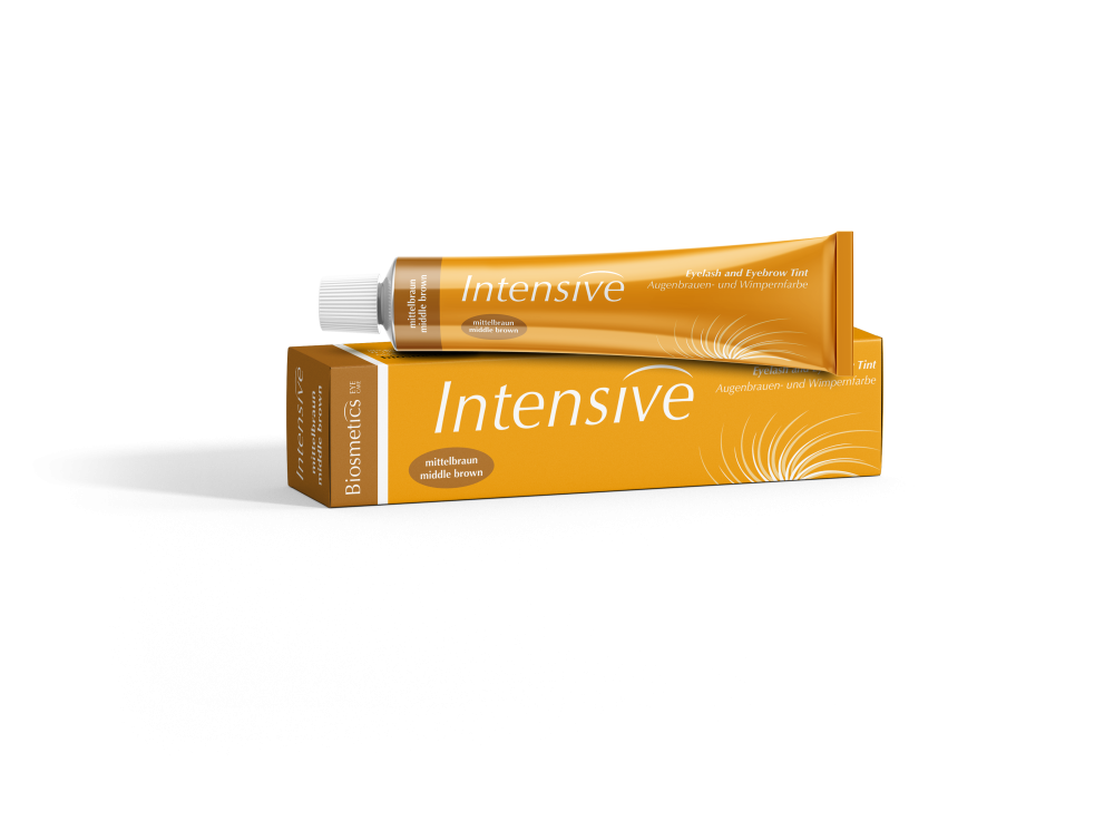 BIOSMETICS eyelash and eyebrow dye Intensive Middle brown, 20 ml