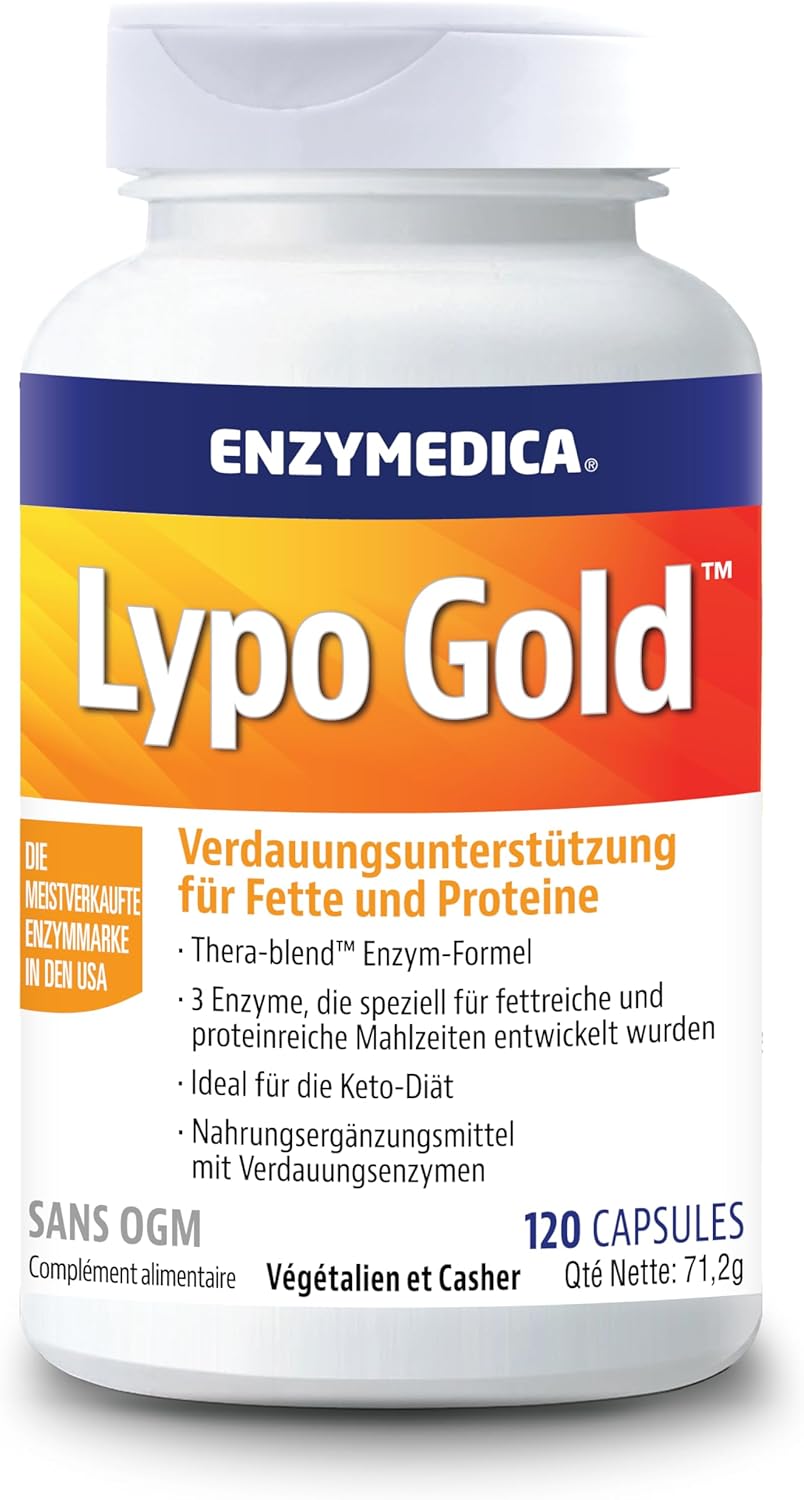 Enzymedica - Lypo Gold Enzyme Formula Reduces Gases and Bloating 120 capsules