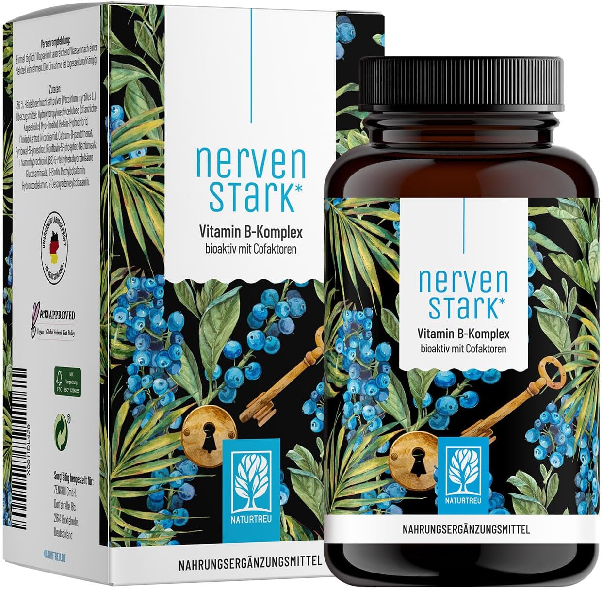 NATURTREU® Nerven Stark Vitamin B Complex (B1-B12) - 120 capsules