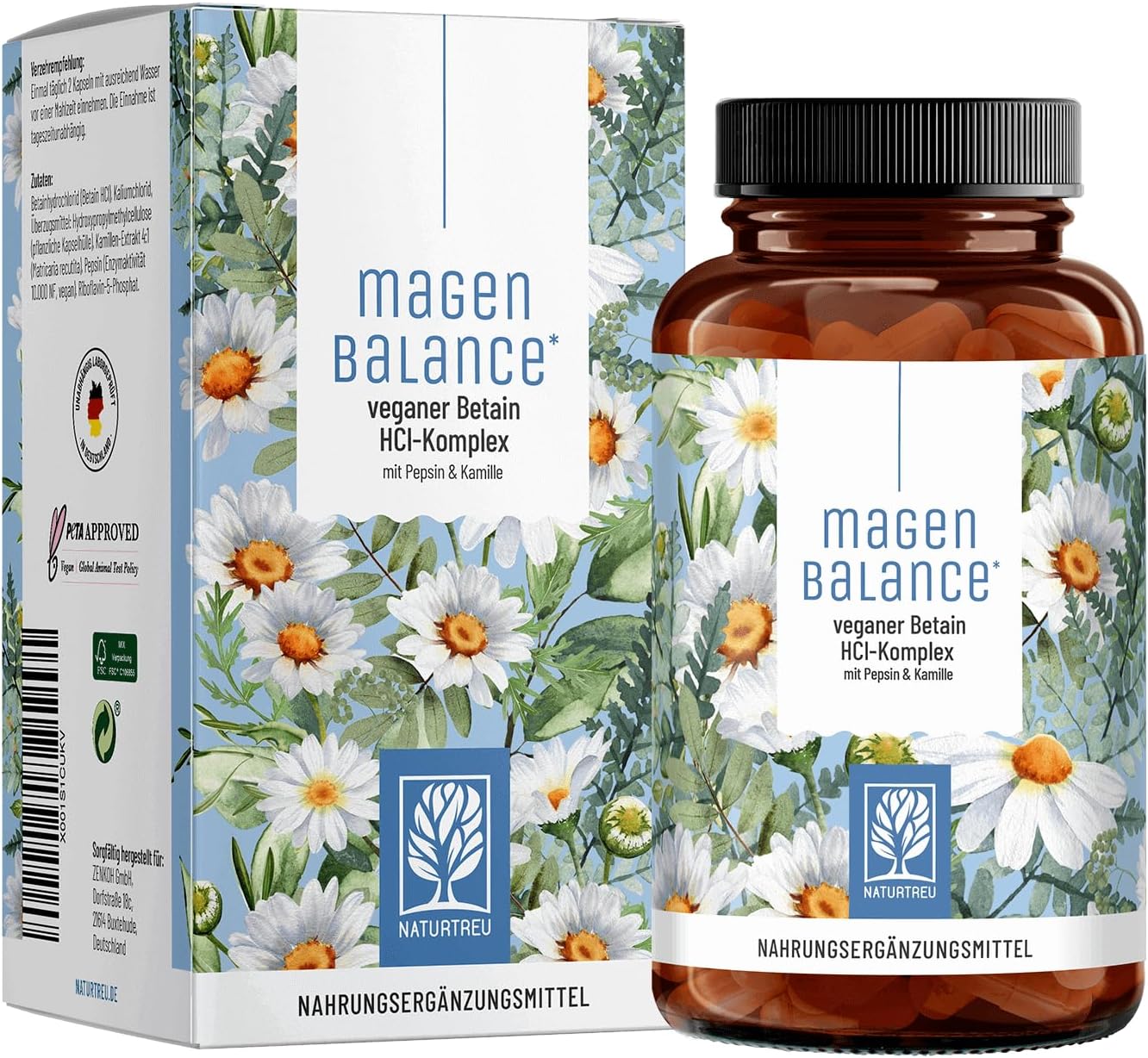 NATURTREU® Magen Balance Gastric Betaine HCL Complex 120 capsules