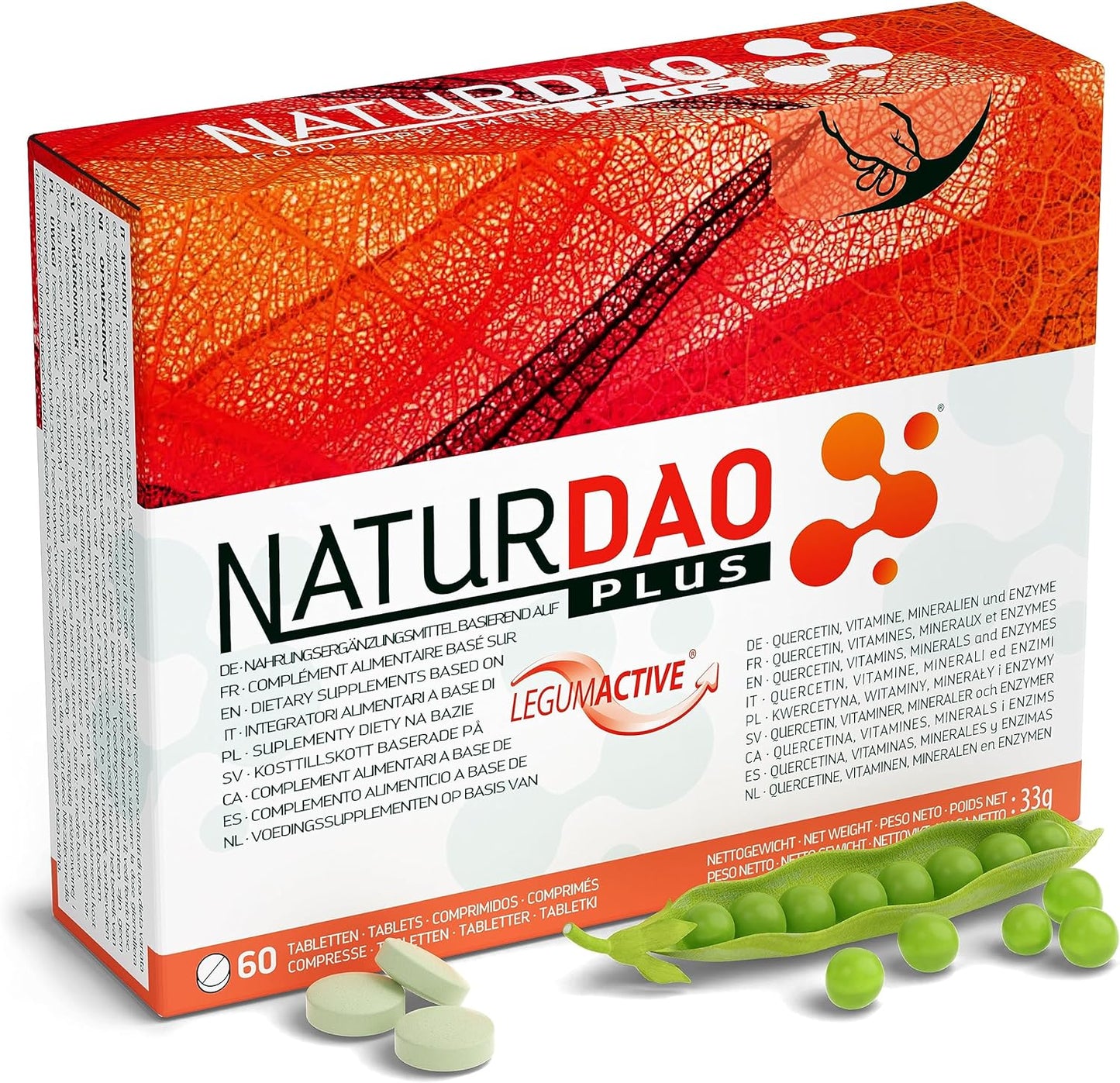 NATURDAO PLUS 1,000,000 HDU DAO deficiency histamine tolerance 60 tablets