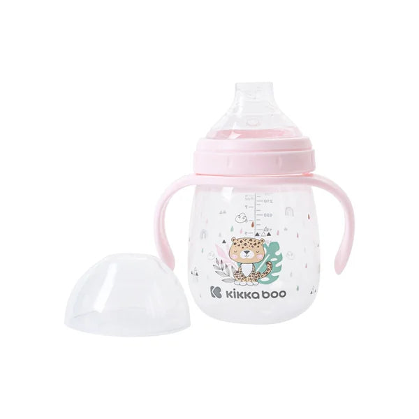 KikkaBoo Cup with silicone sippy cup 6m+ pink 240 ml