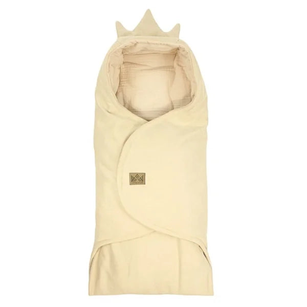 Little Elite Hooded swaddle blanket, 100x115 cm, Royal Crown, beige