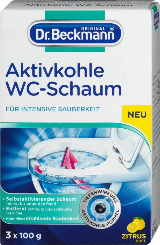 DR. BECKMANN Toilet cleaner foam with activated carbon 3×100 g