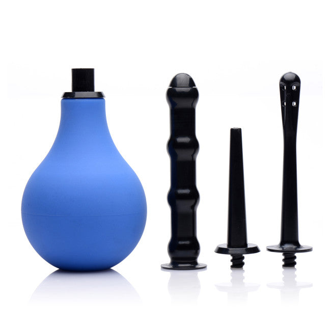 CleanStream Premium One-way Valve Anal Douche Set Blue