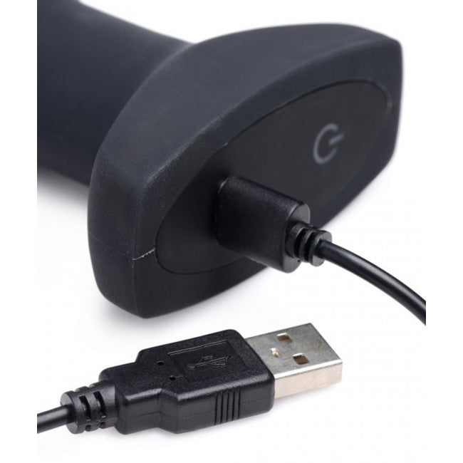 Swell 10x Inflatable and Vibrating Missile Silicone Remote Anal Plug Black