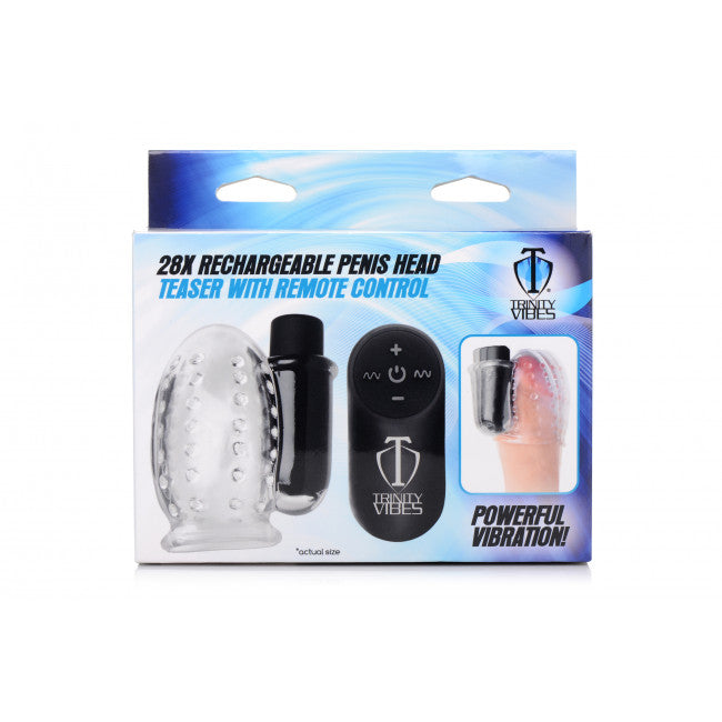Trinity Vibes 28X Rechargeable Penis Head Teaser with Remote Control