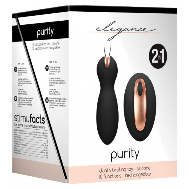 Elegance Dual Vibrating Toy Purity Black