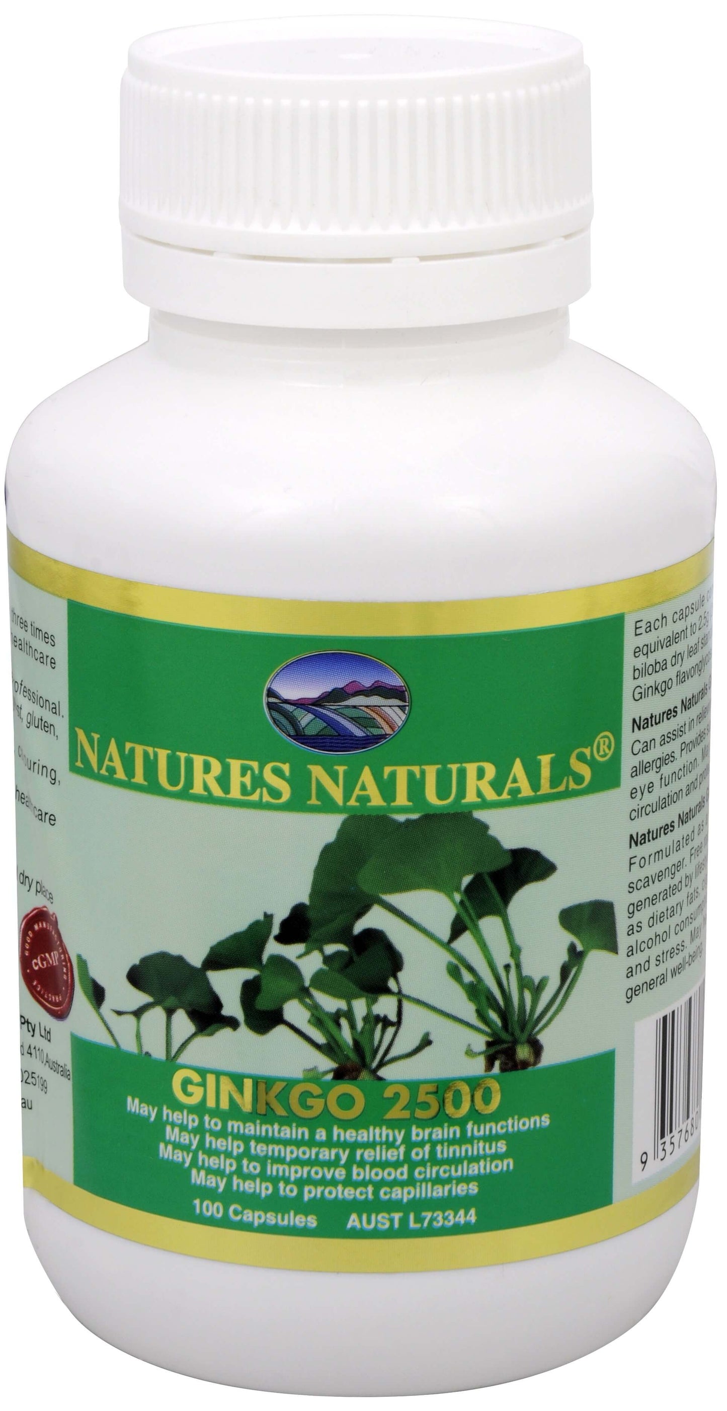 Australian Remedy Ginkgo 2500 mg 100 capsules
