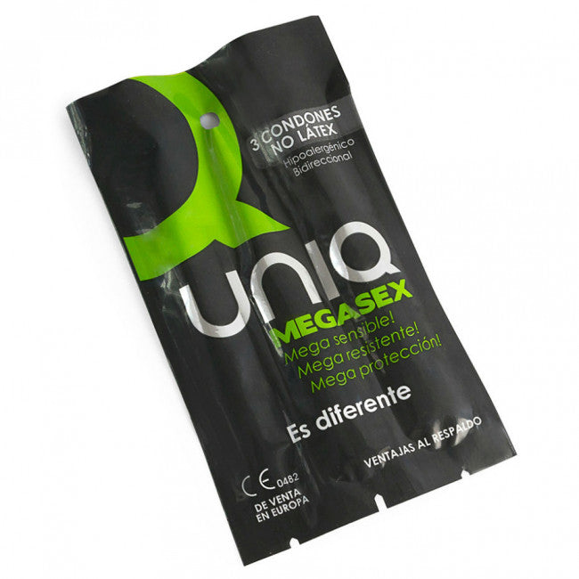 Uniq Megasex Extra Thin Condoms No Latex 3 pcs