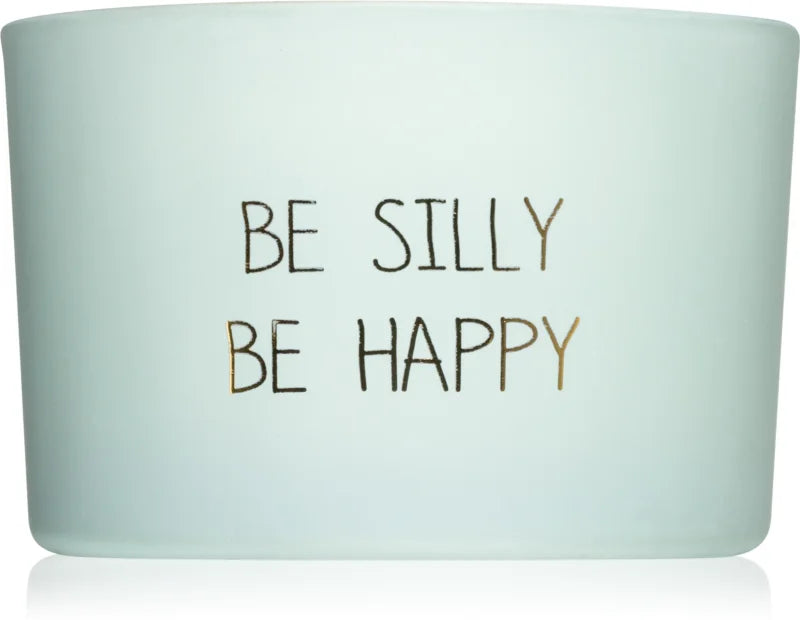 My Flame Minty Bamboo Be Silly Be Happy scented candle with wooden wick 7x5 cm