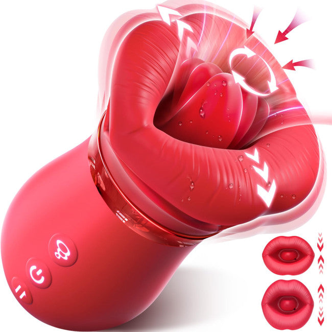 SuperLove 4in1 Big Mouth Sucking & Licking Rose Vibrator Red My Dr. XM SuperLove 4in1 Big Mouth Sucking & Licking Rose Vibrator Red My Dr. XM