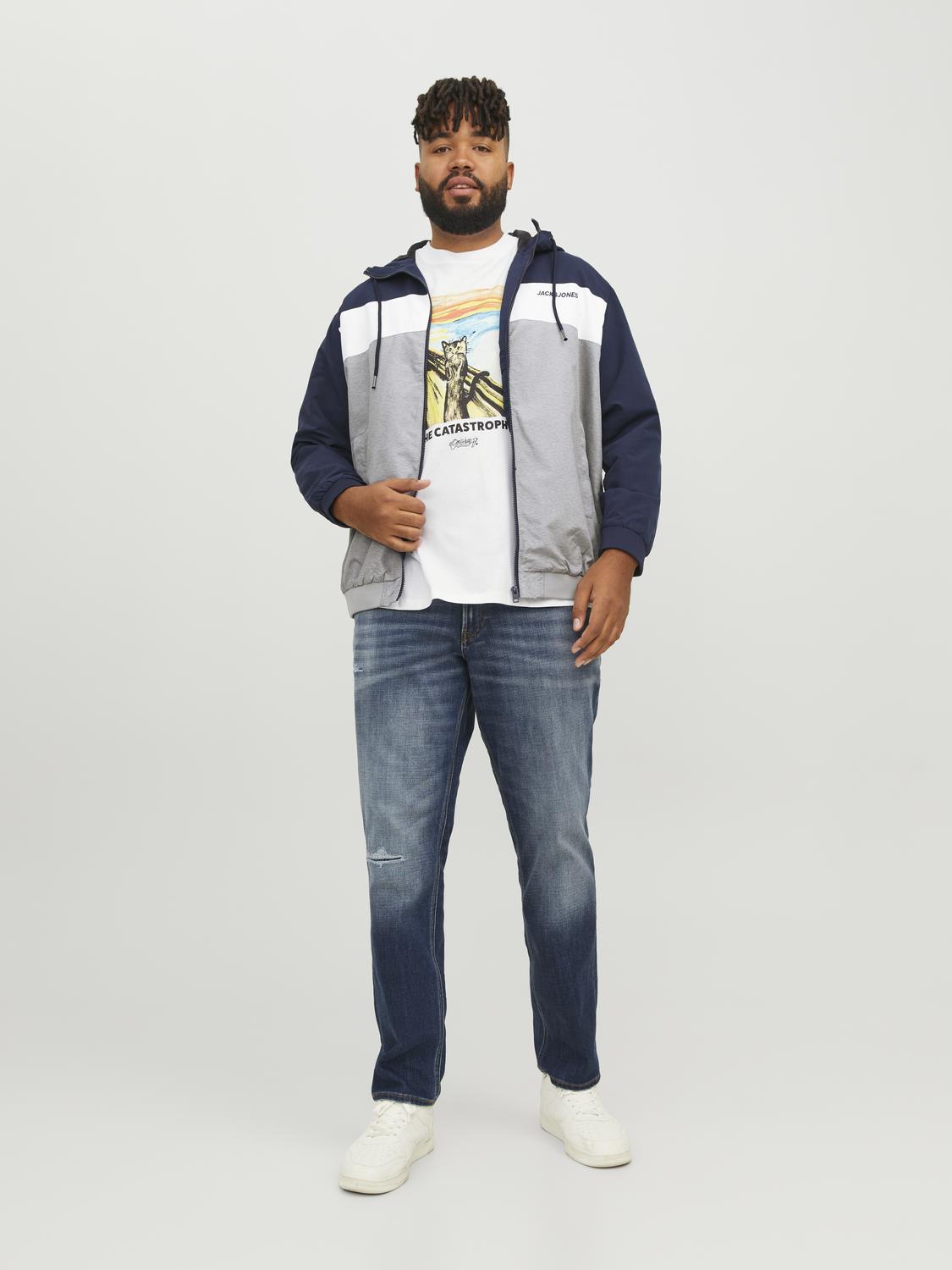 Jack&Jones PLUS JJERUSH men's jacket Navy Blazer