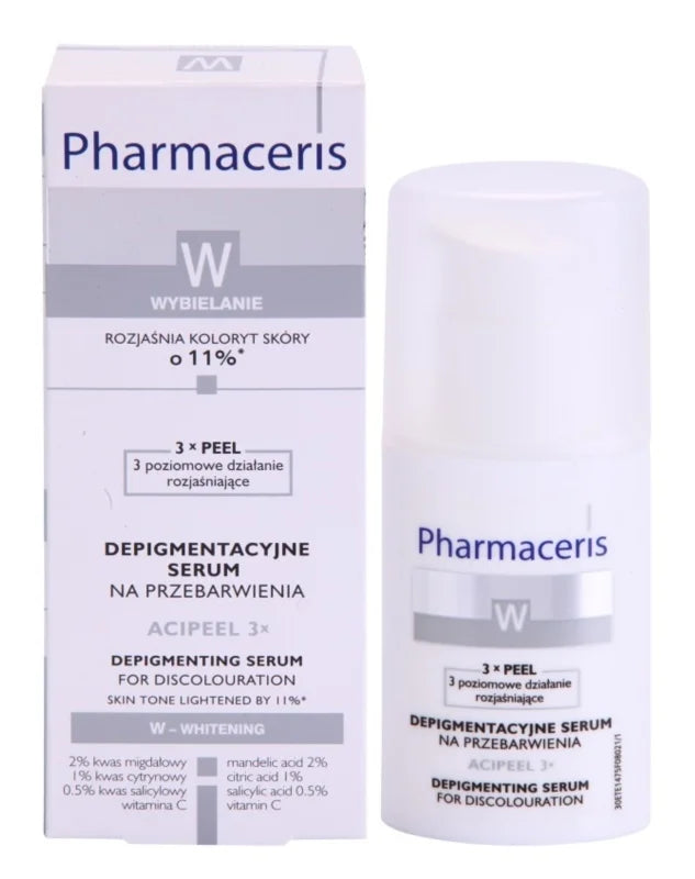 Pharmaceris W-Whitening Acipeel 3x lightening corrective anti-pigment serum with vitamin C 30 ml