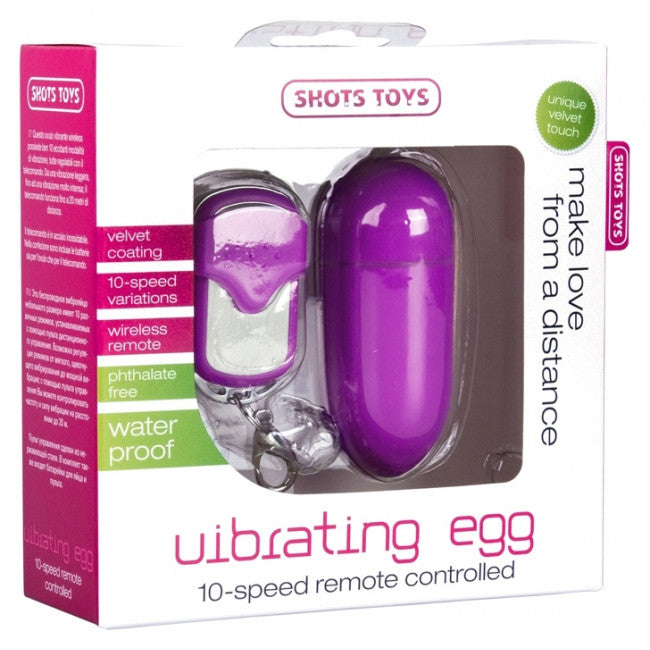 Shots Toys 10 Speed Remote Vibrating Egg Big Purple