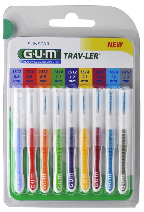 GUM TRAV-LER interdental brushes, starter set, 9 sizes