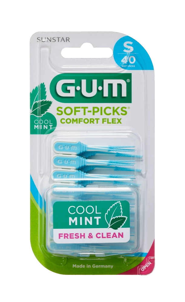 GUM Soft-Picks Regular Comfort Flex, Cool Mint, 40 pcs