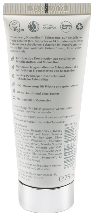 Novacare Natural Prevention - Toothpaste with microsilver and mint 75 ml