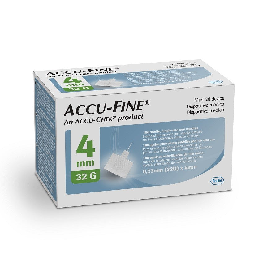 ACCU-FINE INSULIN PEN NEEDLES 32G X 4 mm, 100 pcs – My Dr. XM