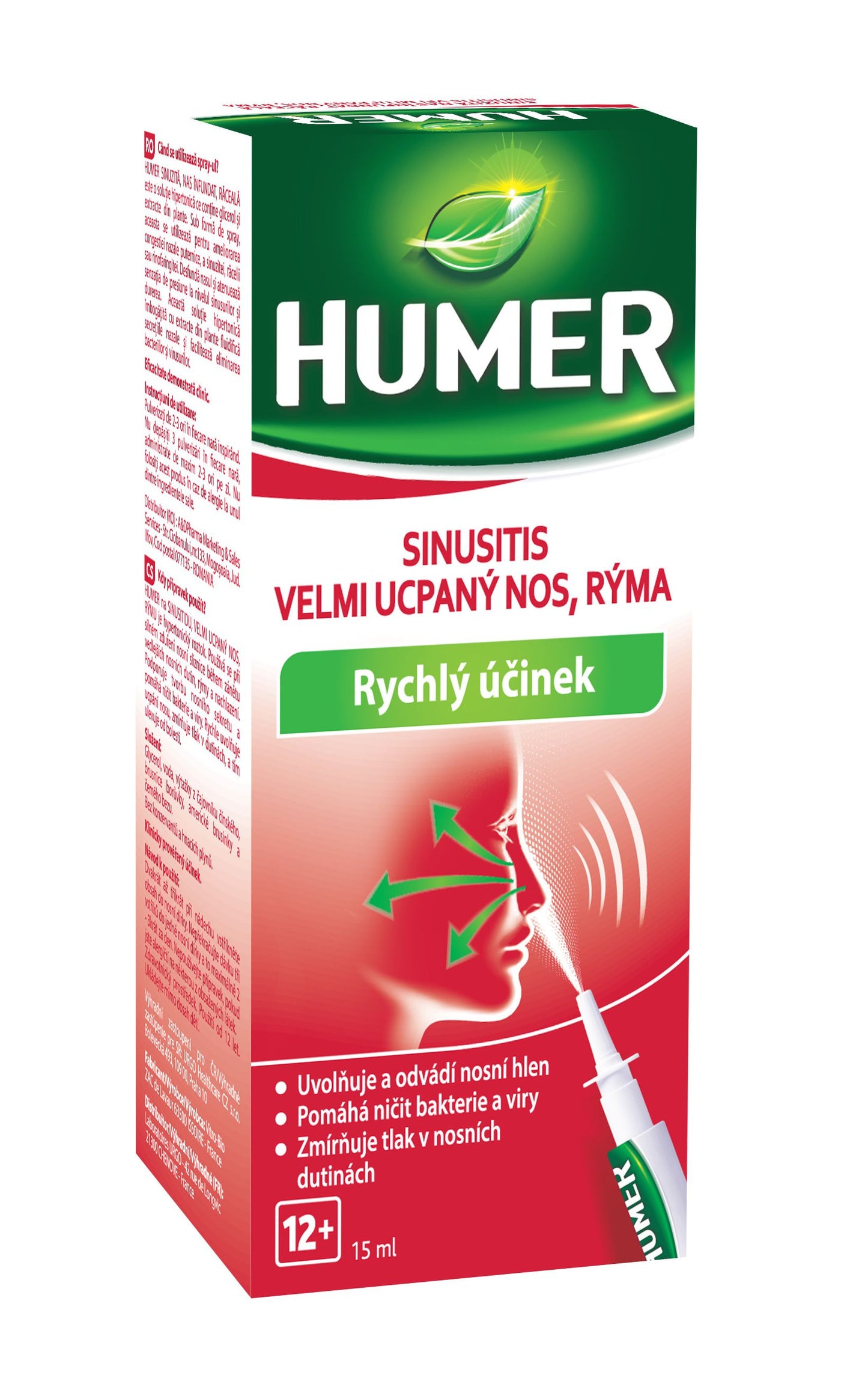 HUMER SINUSITIS very clogged nose, runny nose, spray 15ml - mydrxm.com
