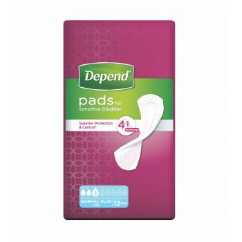Depend Normal Plus incontinence pads 12 pcs - mydrxm.com