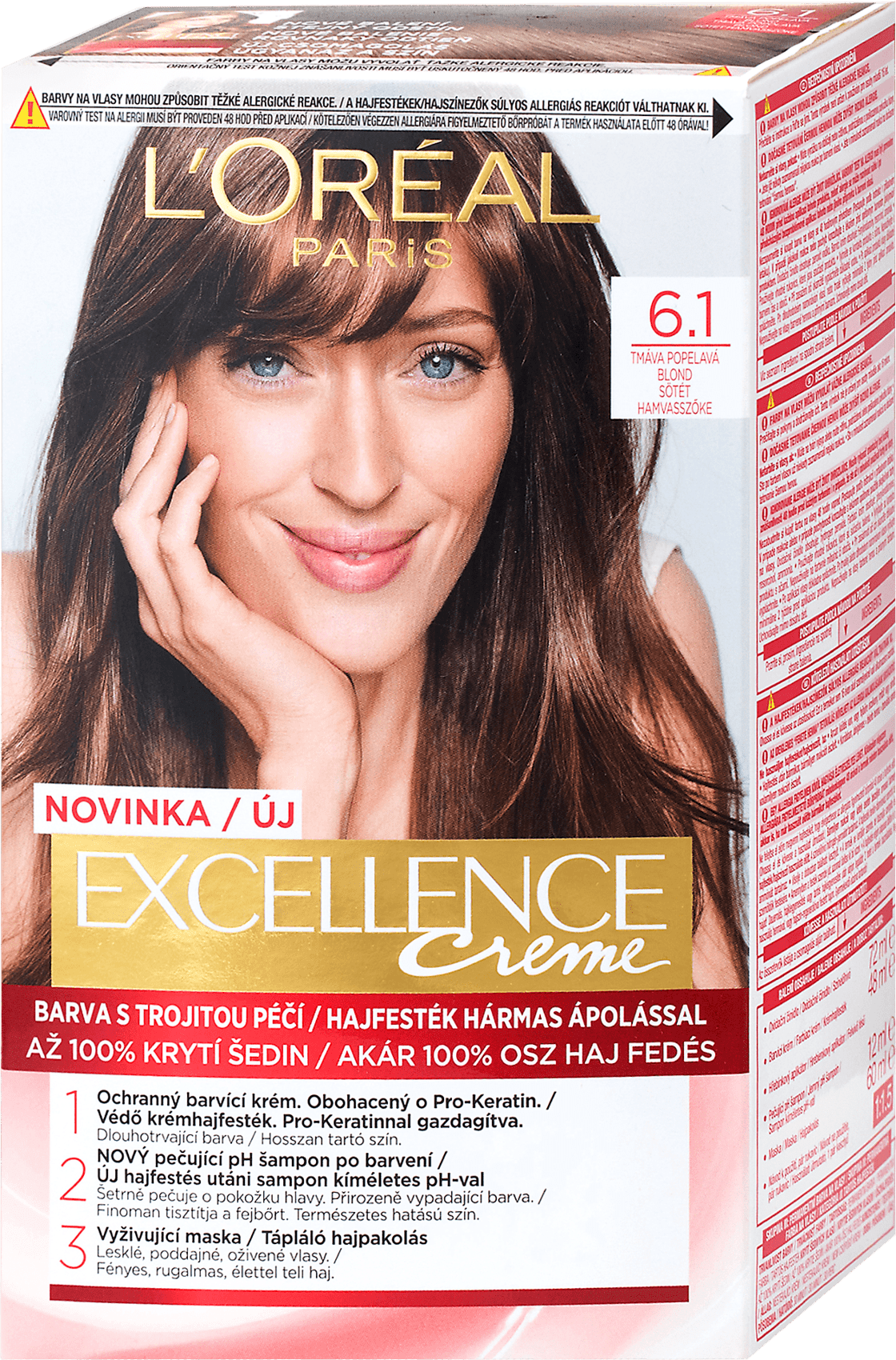 L'Oreal Paris Excellence Creme hair color 6.1 dark ash blond