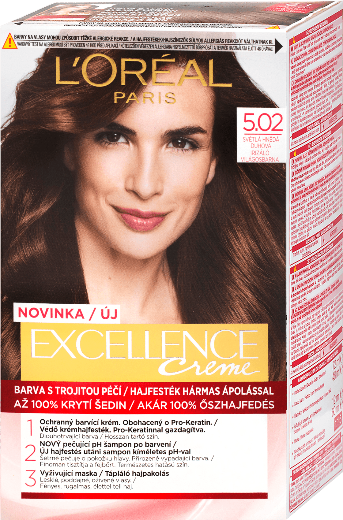 L'Oreal Paris Excellence Creme hair color 5.02 Light Brown Rainbow