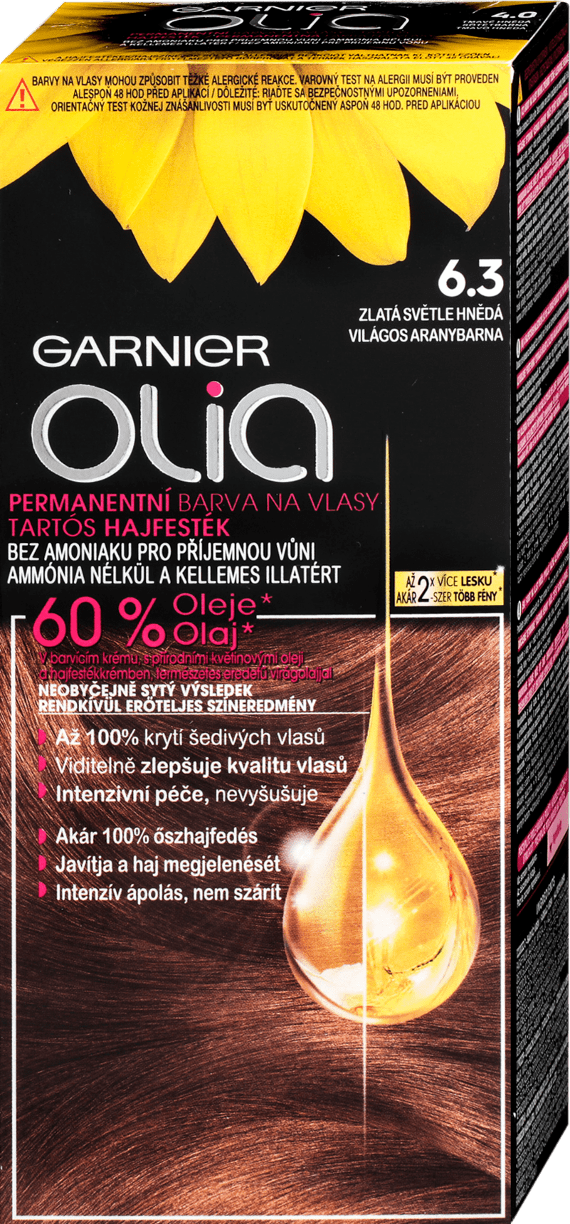 Garnier Olia hair color 6.3 Gold Light Brown