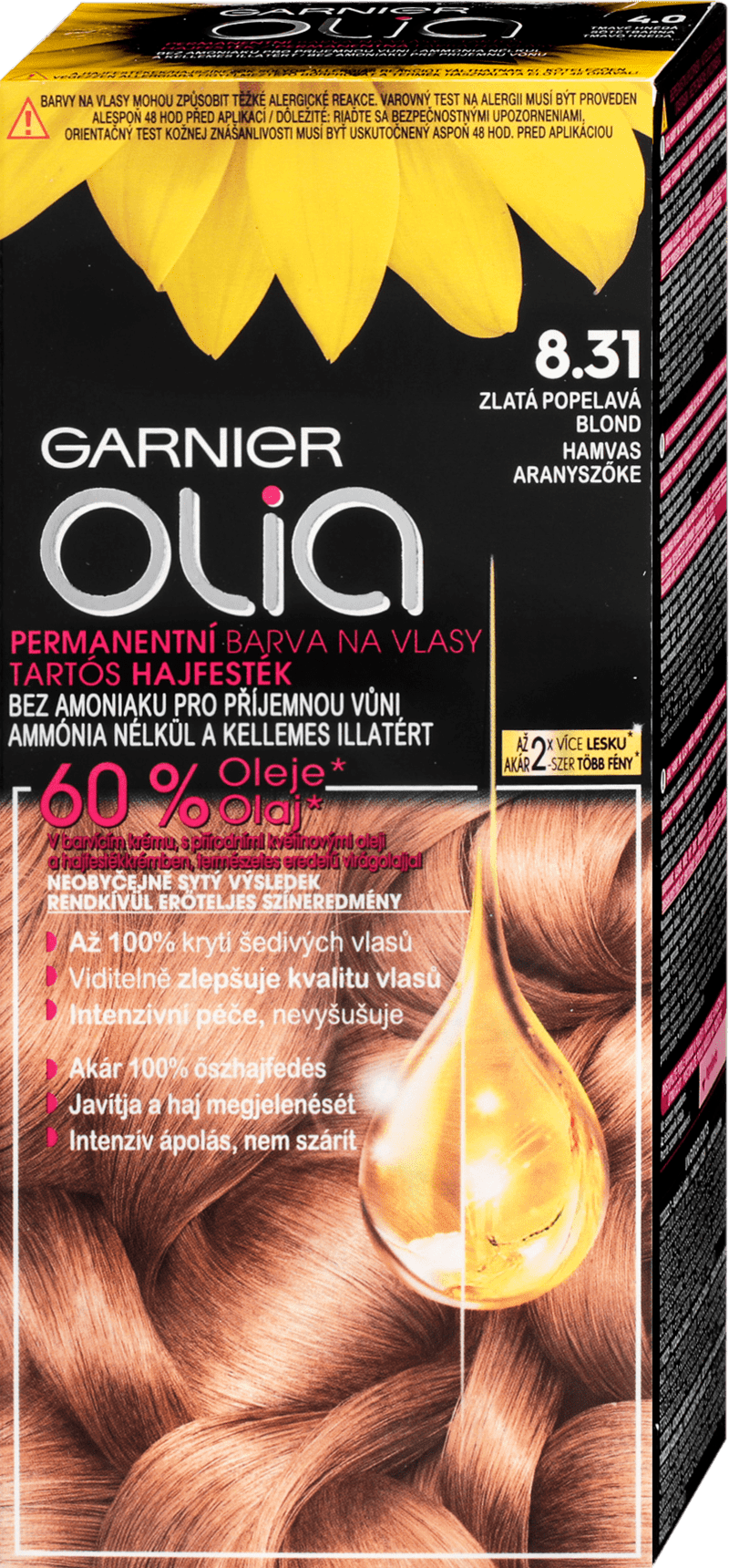 Garnier Olia Hair Color 8.31 Golden Ash Blonde