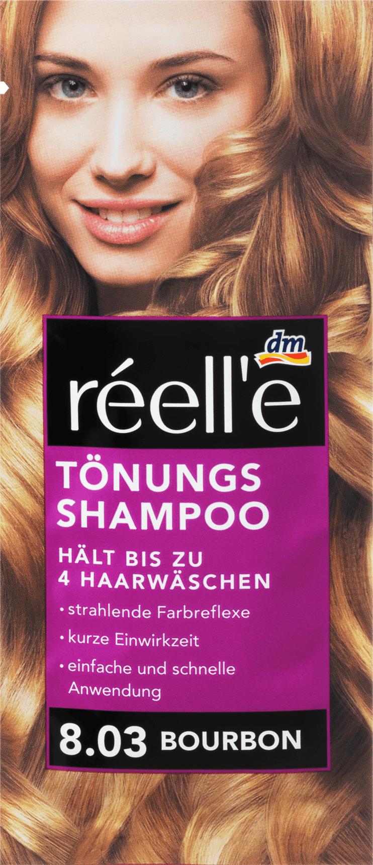 réell'e toning shampoo 8.03 bourbon, 14 ml
