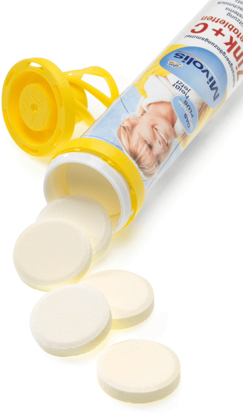 Mivolis zinc + vitamin C, 20 effervescent tablets