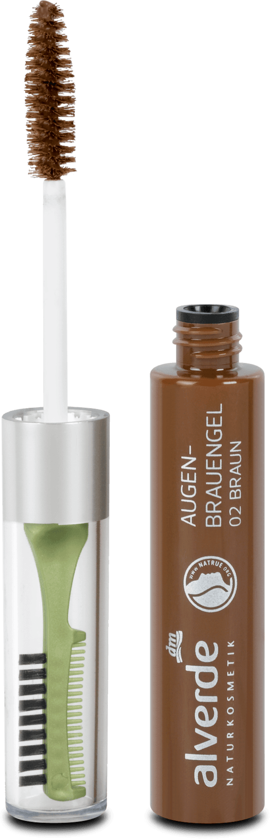 alverde NATURKOSMETIK eyebrow gel 02 Brown, 6 ml