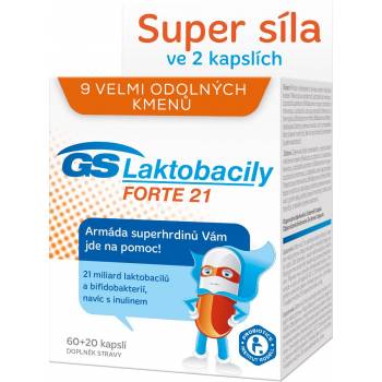 GS Lactobacilli Forte 21, 60 capsules + 20 capsules FREE - mydrxm.com