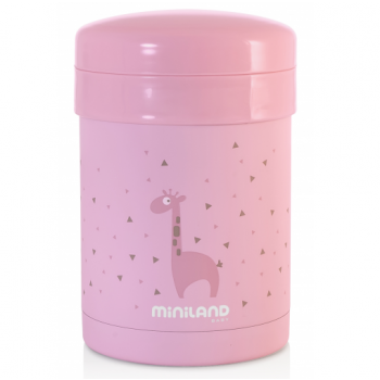 Miniland Thermic Thermos + Pink food cups