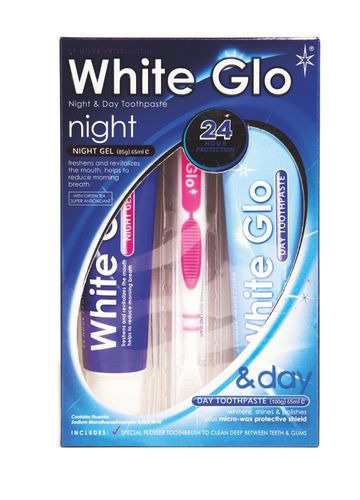 White Glo Night & Day Bleaching set day paste 100 g + night gel 85 g