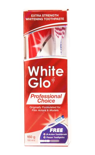 White Glo Professional Choice Whitening Toothpaste 150 g + brush